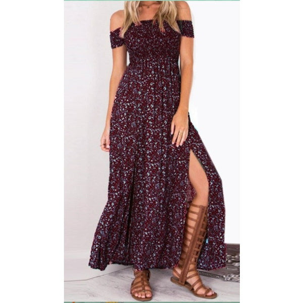 Terry Boho Floral Maxi Dress-Bohemian Brunch