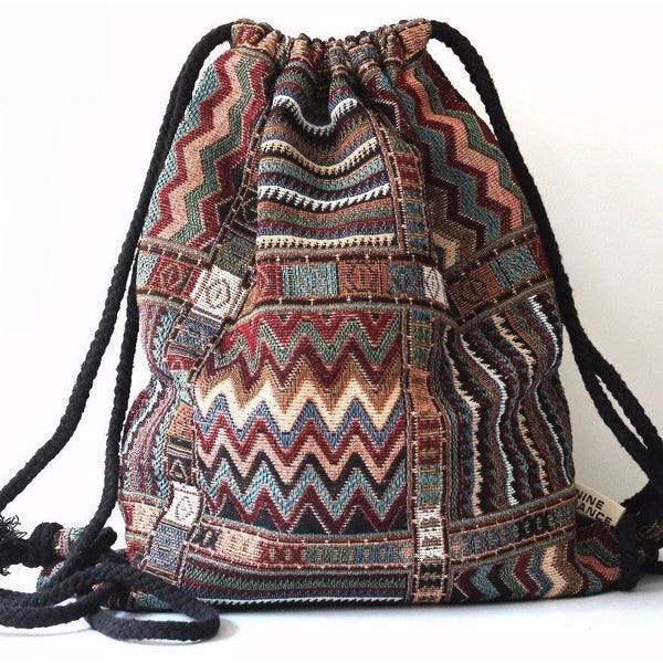 Tribal Boho Chic Drawstring Backpack-Bohemian Brunch