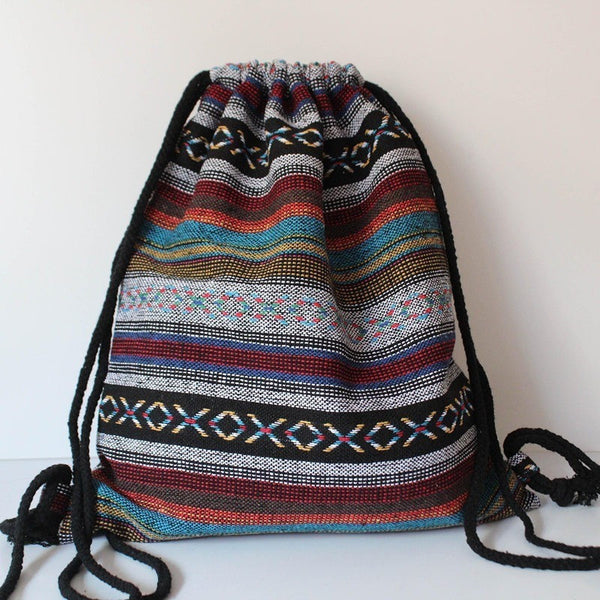 Tribal Boho Chic Drawstring Backpack-Bohemian Brunch