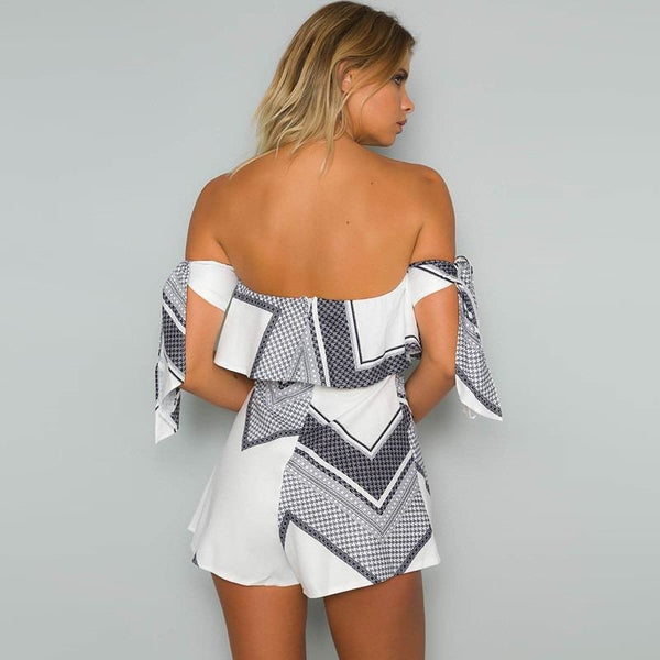 White Printed Strapless Summer Fun Rompers $29.00 3 DAY SALE-Bohemian Brunch