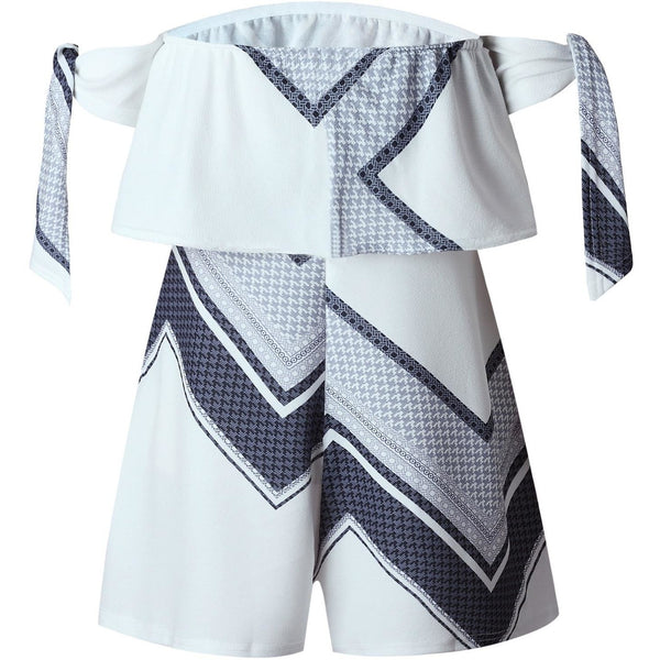 White Printed Strapless Summer Fun Rompers $29.00 3 DAY SALE-Bohemian Brunch