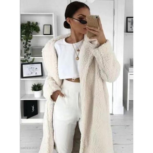 Winter Coat Loose Boho Style Teddy Streetstyle Fake Fur Plus Size-Bohemian Brunch