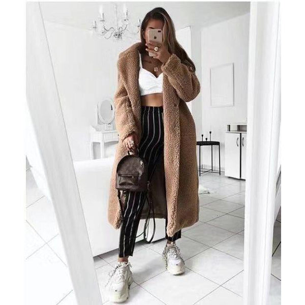 Winter Coat Loose Boho Style Teddy Streetstyle Fake Fur Plus Size-Bohemian Brunch