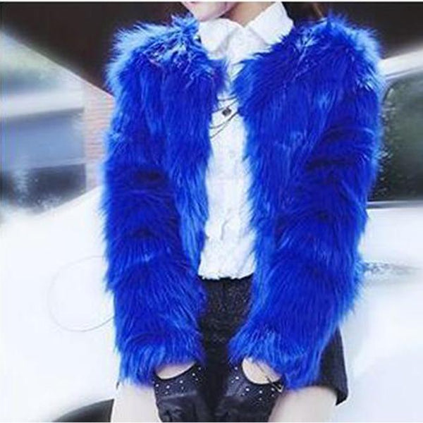 Winter Fashion Streetwear Boho Faux fur Crop Coat-Bohemian Brunch